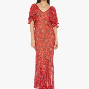 Natalie Martin Ramya Dress in Watercolor Vermillion * NWT * Sz XS